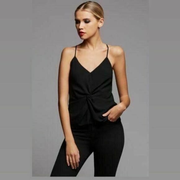 Bailey 44 NWT $178 M Black Elize Twisted Front Camisole - Picture 2 of 6